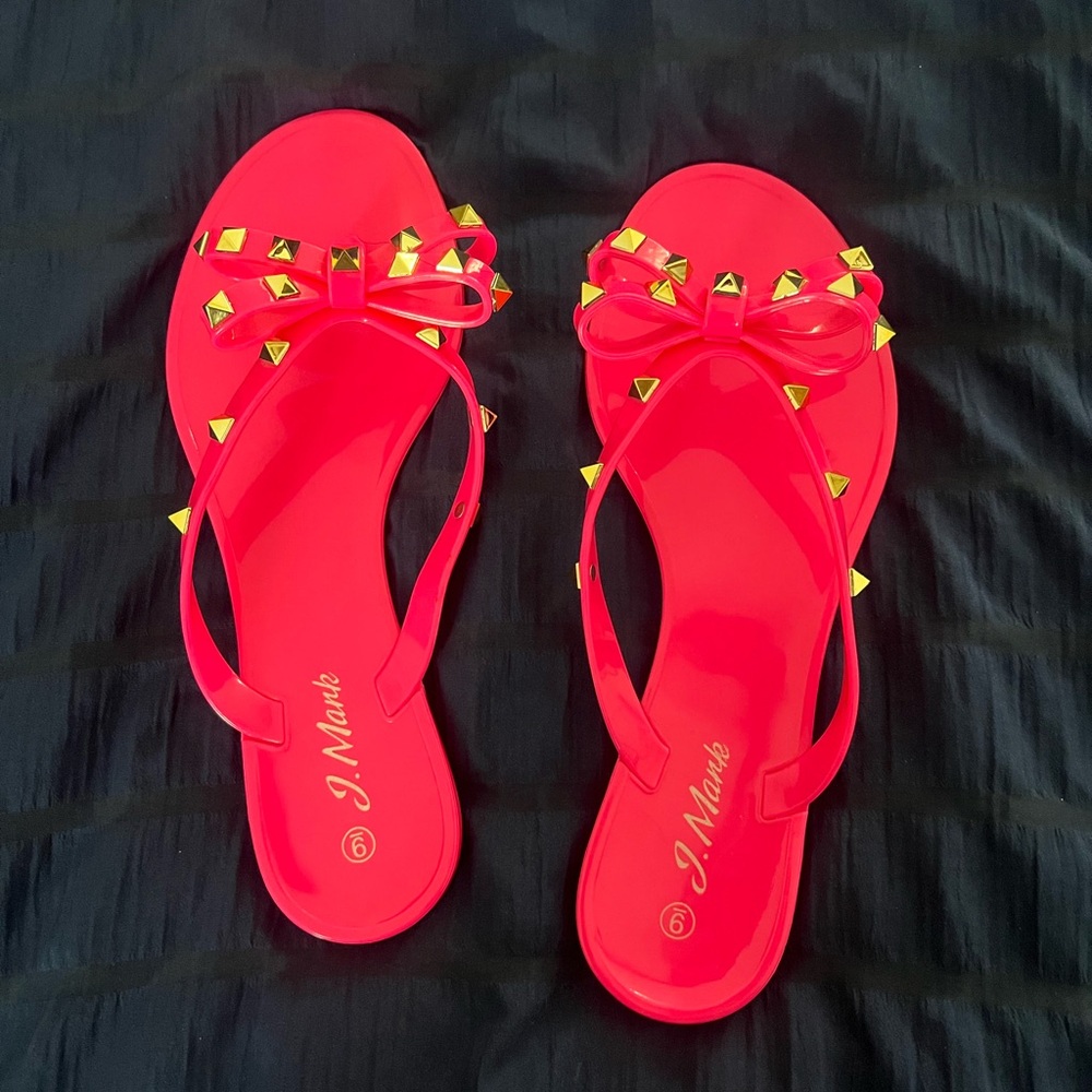 Pink Sandals with Gold Accents